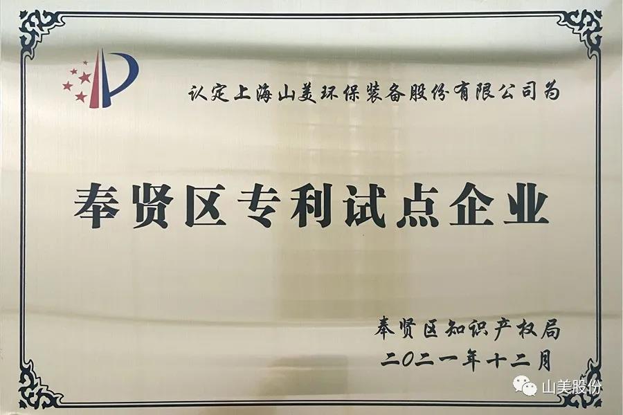榮譽(yù)接踵而至，上海山美股份再獲表彰：獲評(píng)為上海市奉賢區(qū)試點(diǎn)企業(yè)